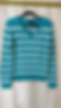 Vtg Ralph Lauren Teal Striped Cotton Cable Knit