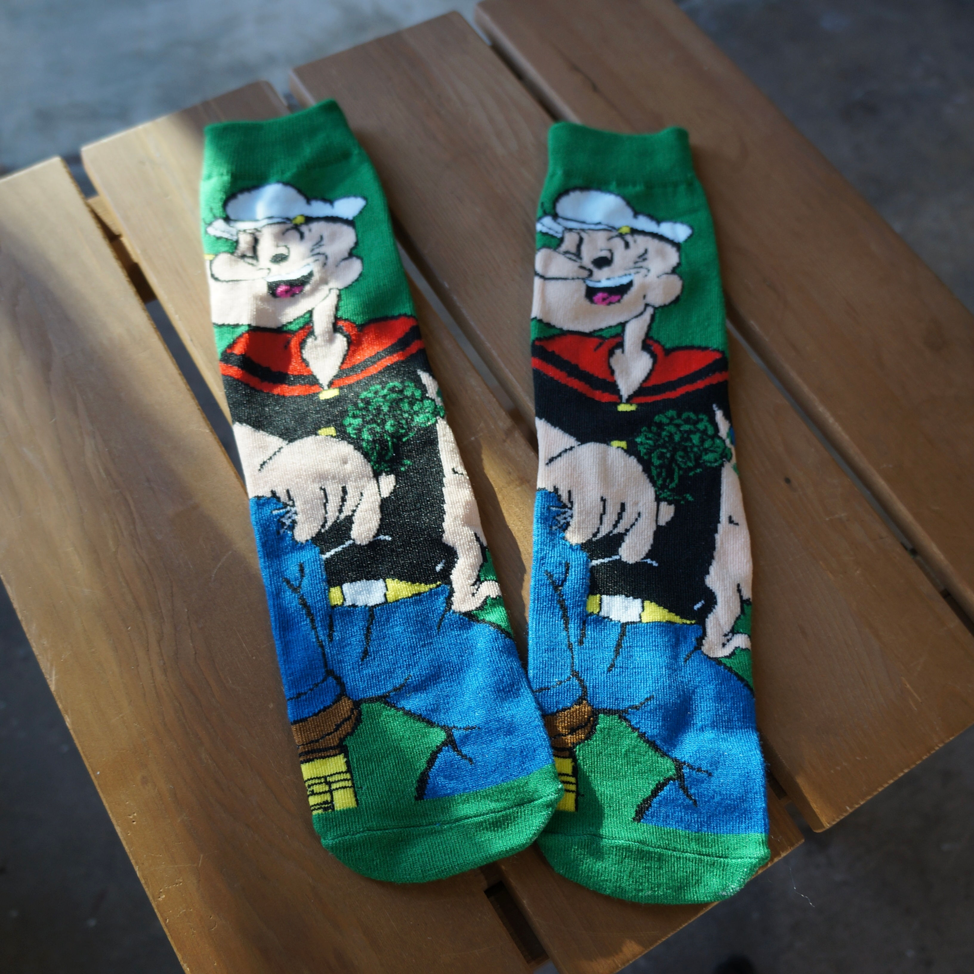 Popeye Green Novelty Socks