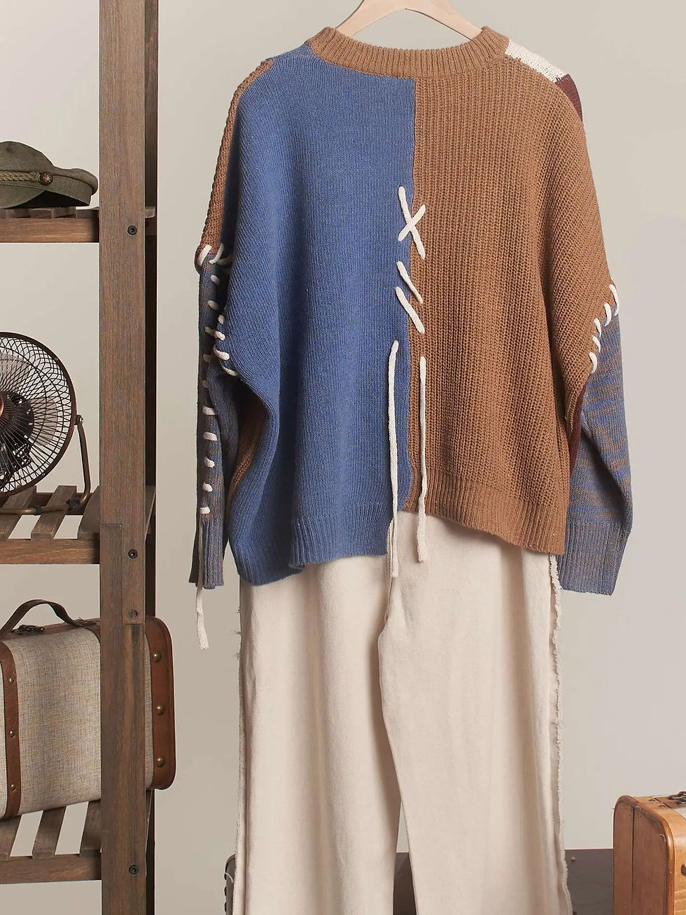 Thumbnail: Details Matter | Color Block Sweater with Drawstring Details