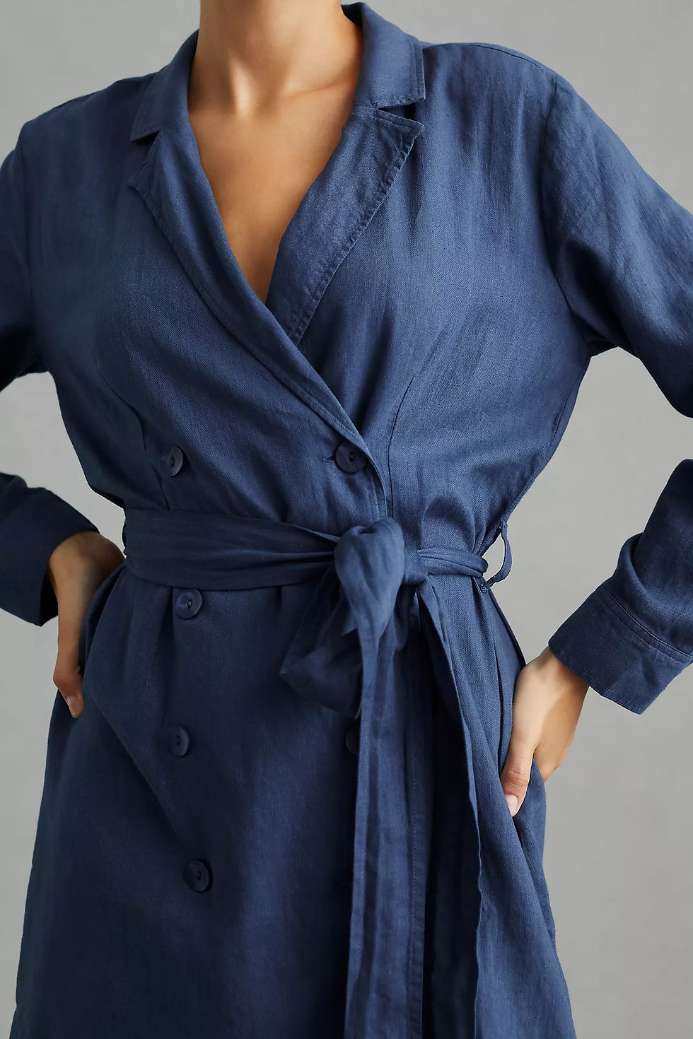 Thumbnail: Anthropologie Cloth & Stone Belted Blazer Dress - S