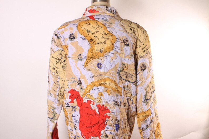 Miniaturbild: Vintage 1980s Novelty Print World Map Quilted Jacket