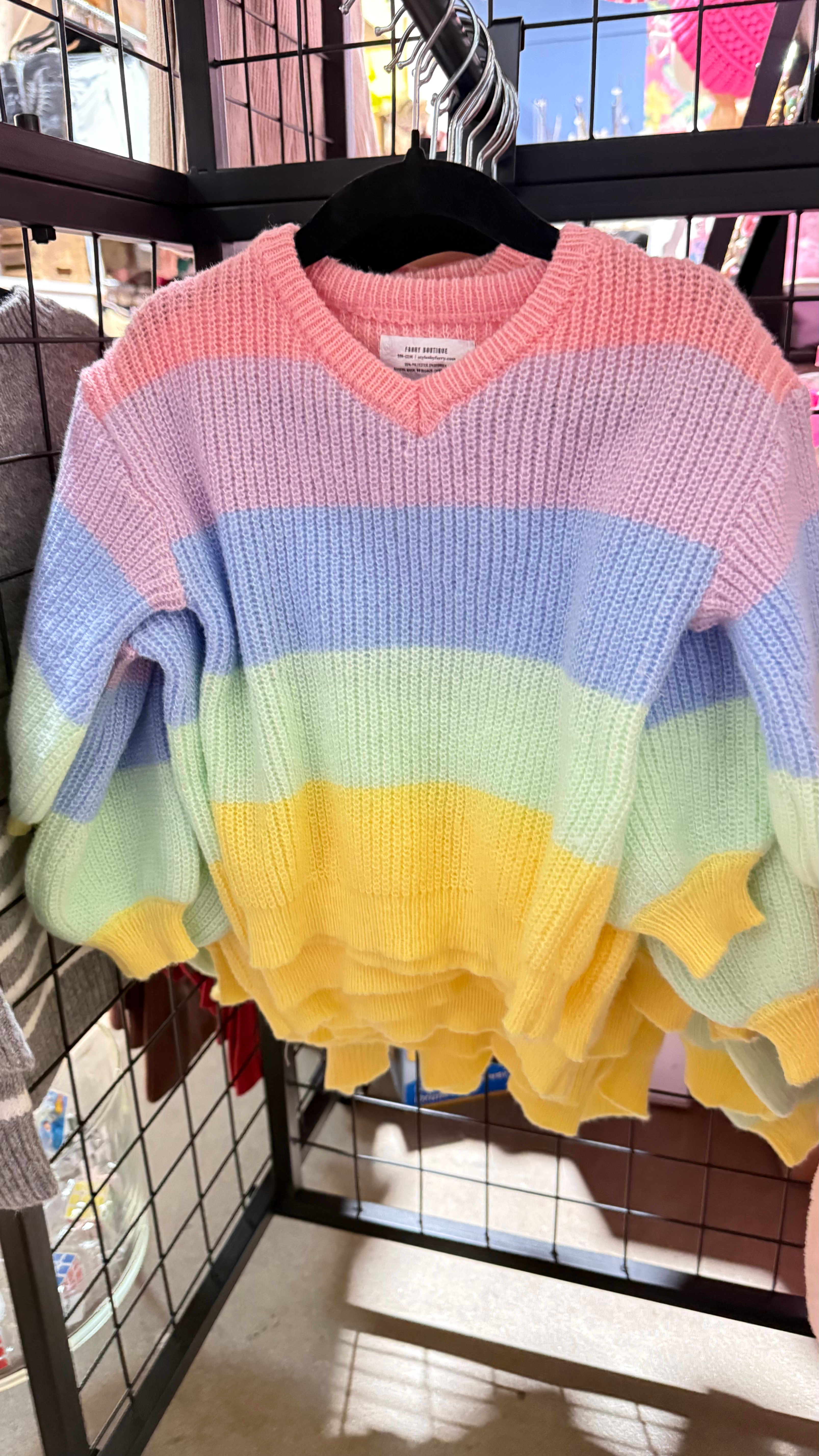 Kids Multi Stripe Soft Knit Sweater