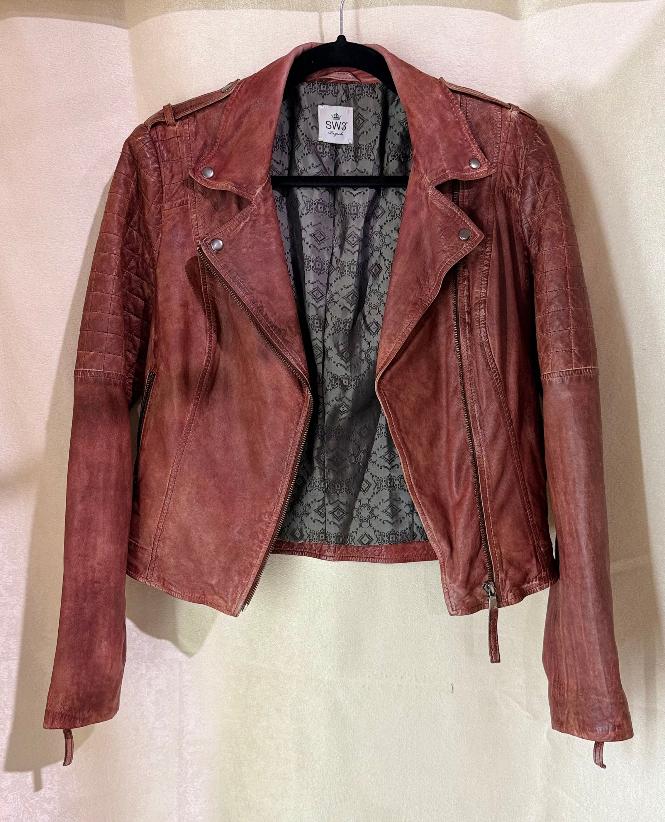 Vintage Y2K SW3 Genuine Leather Jacket 