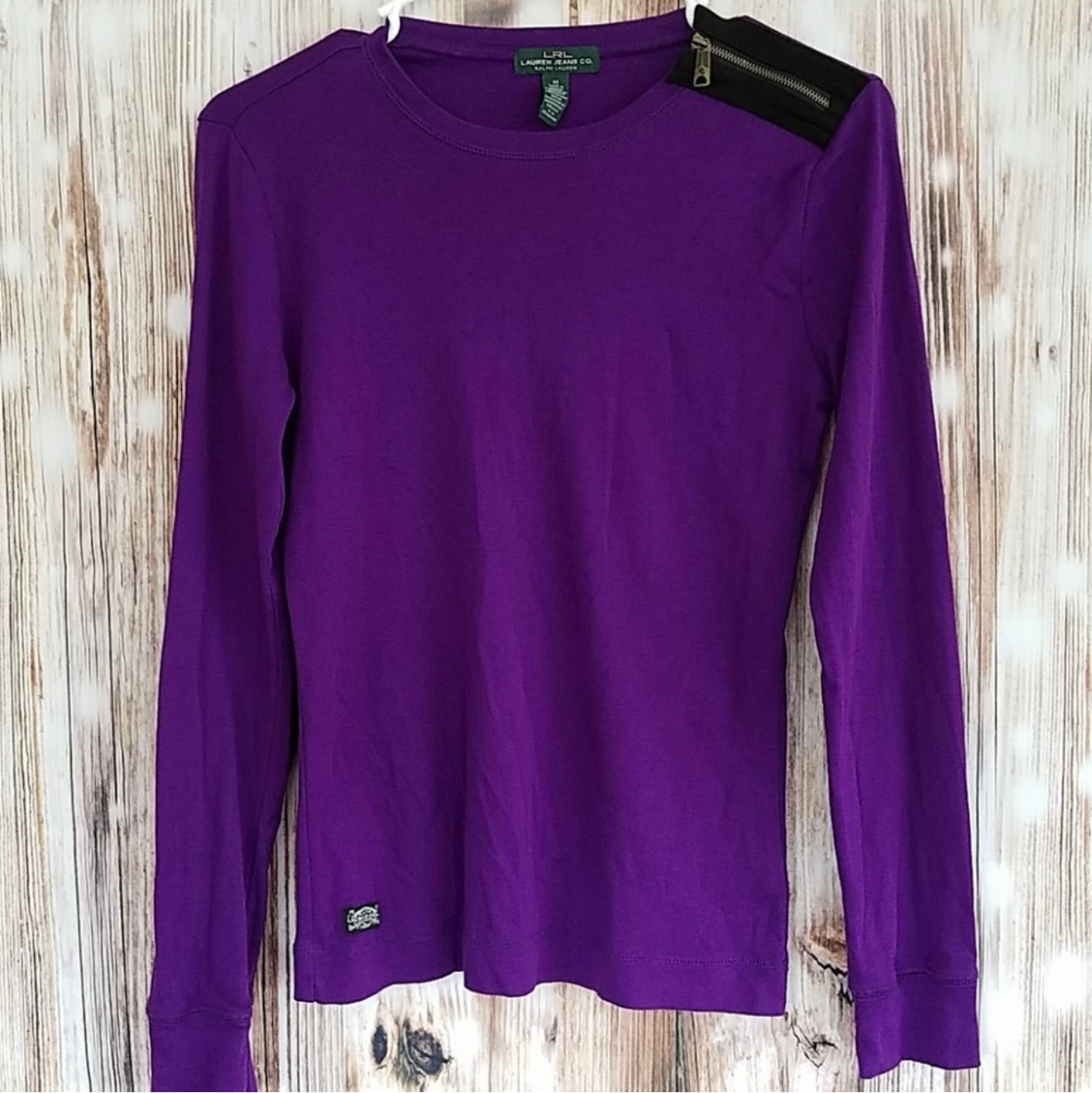 Lauren Ralph Lauren Purple Top w/ Elbow Patches - M