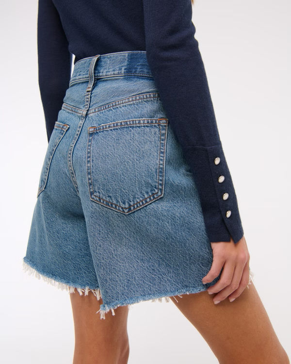 Thumbnail: Abercrombie & Fitch High Rise Loose Short MediumWash- 27