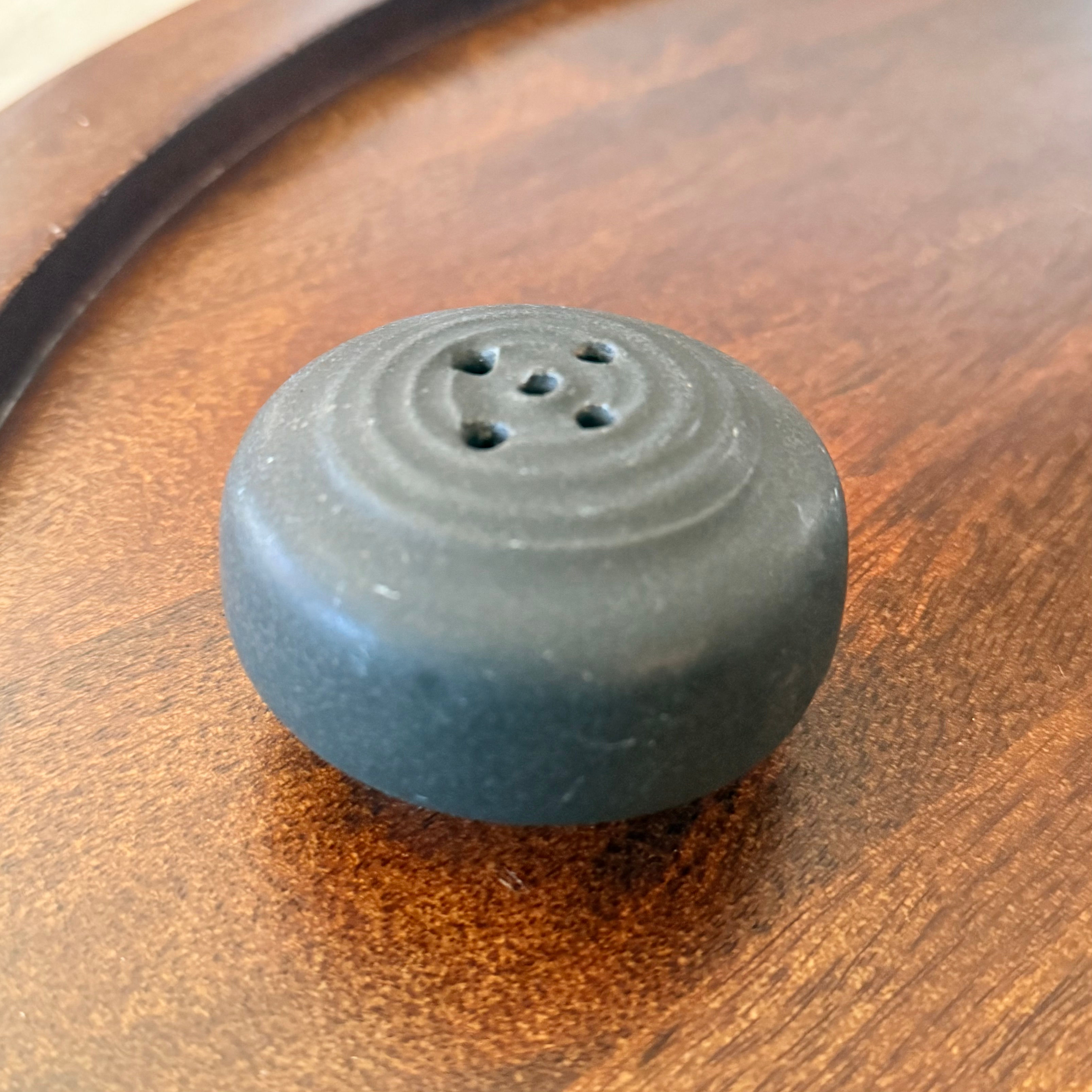 RARE FIND Vintage 1950’s Pottery Flower Frog, Dark Green Matte 