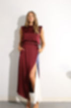 Thumbnail: Stylish Look | Deep Maroon Color Block Maxi Skirt