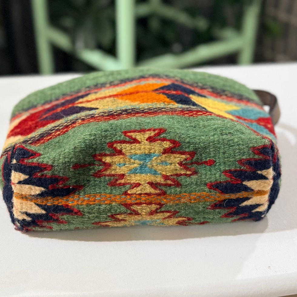 Thumbnail: RARE FIND** Southern Style Handmade Wool Wristlet/ Cosmetic Bag  
