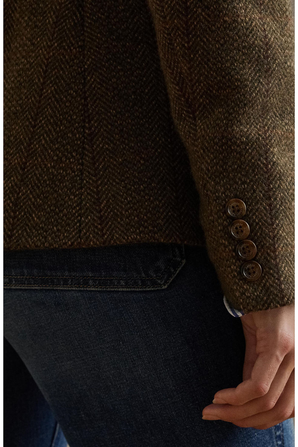 Thumbnail: Ralph Lauren Wool Blend Herringbone Tweed Blazer - 8