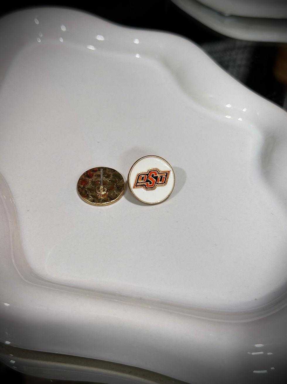 Thumbnail: OSU Minimal Circle | 24KT Gold Plated Disk Stud Earrings