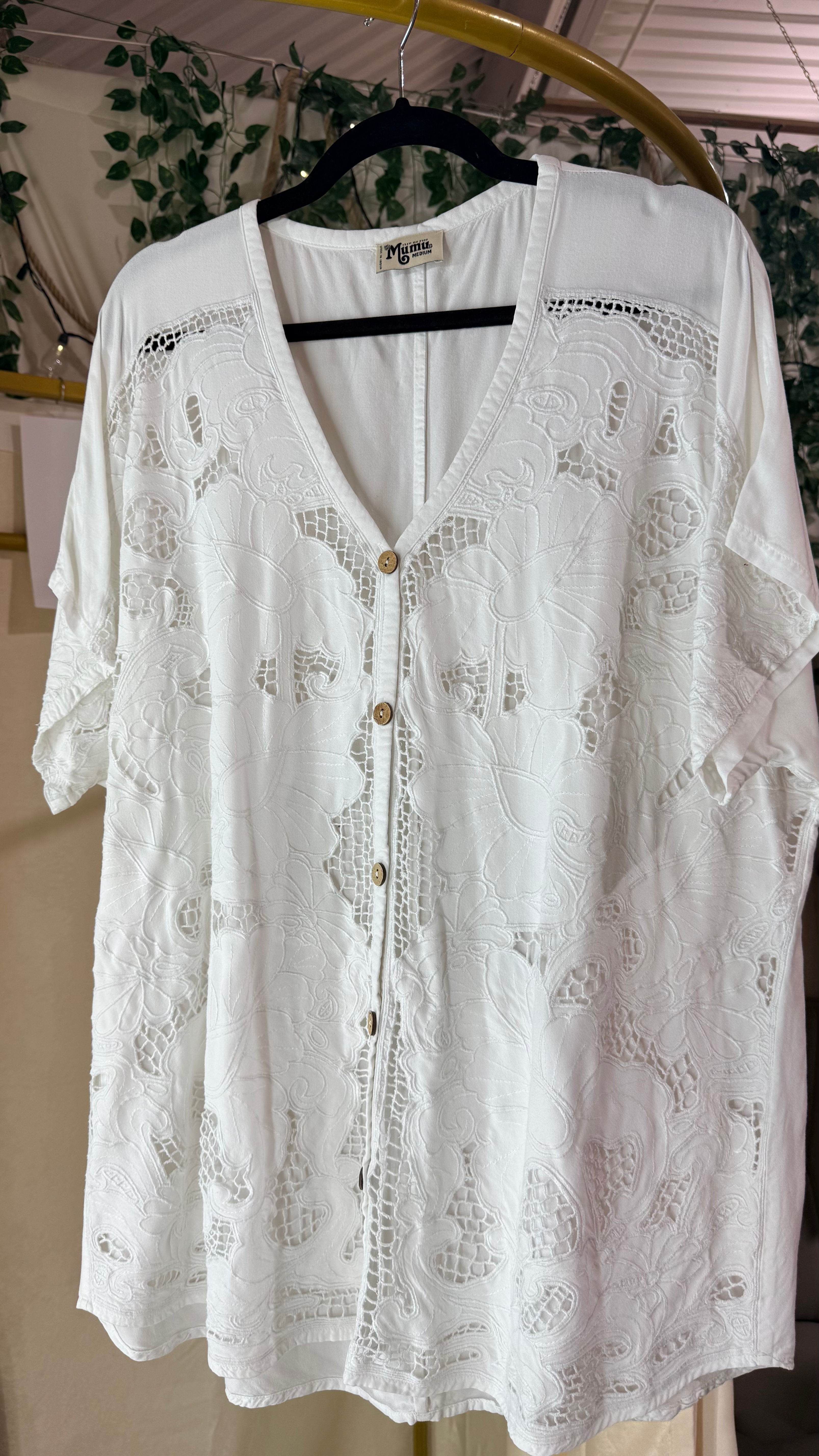 Show Me Your MuMu Tully Tunic Lace Embroidery Cover Up- M