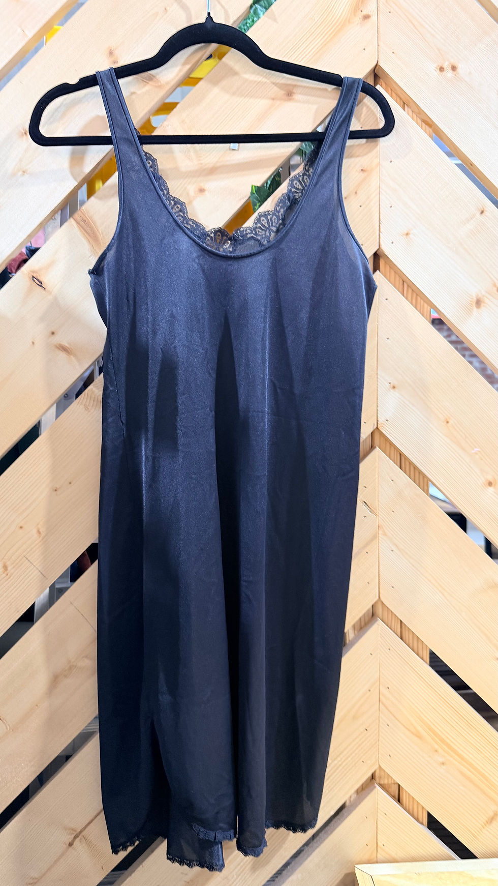 Прев'ю: Vintage Blue Lace Detail Satin Lingerie- M