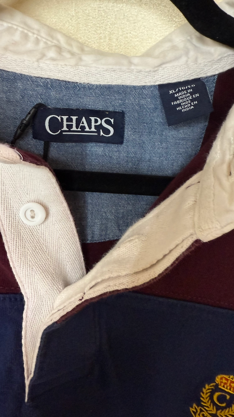 Прев'ю: Men Vtg Chaps Ralph Lauren Marron Blue Stripe