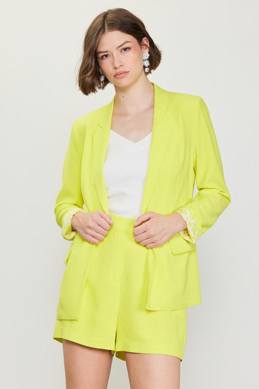 Thumbnail: The Vibe | Lime Yellow Long Sleeve Blazer