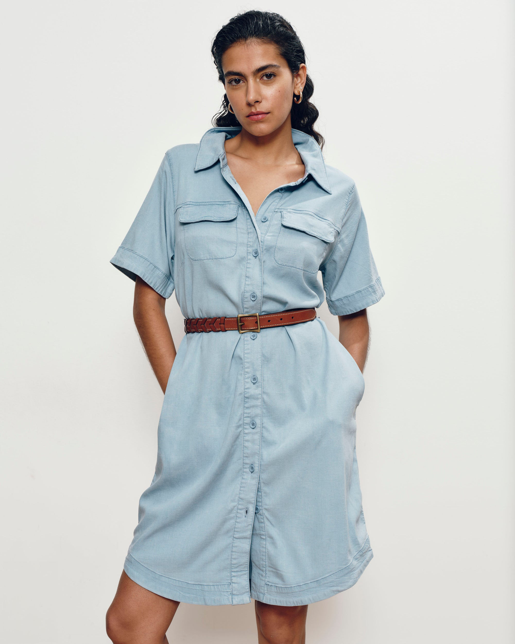 Universal Standard Perfect Tencel Chambray Shirtdress *Retails$198- S
