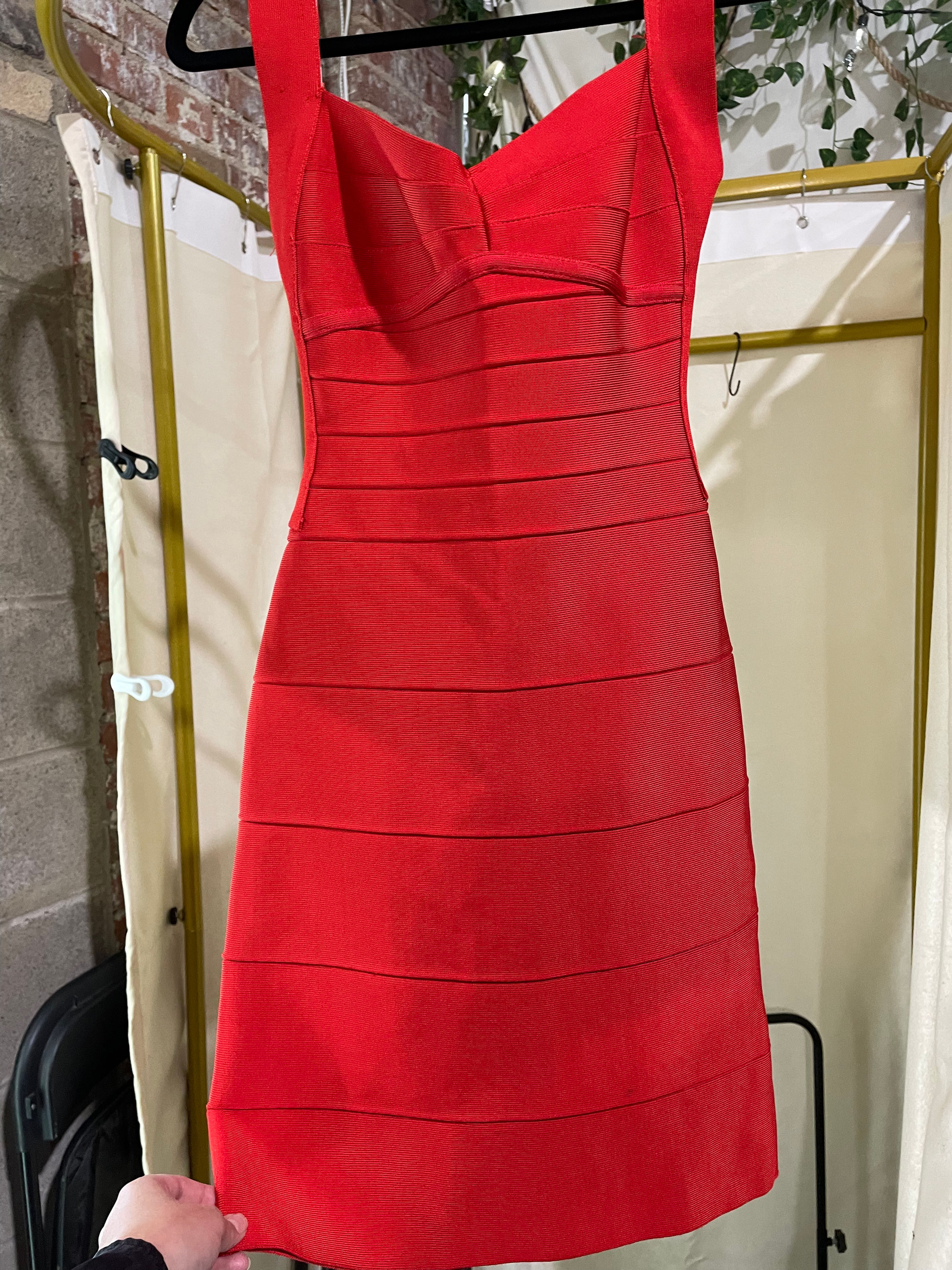 Hervé Léger Red Bandage Dress- M