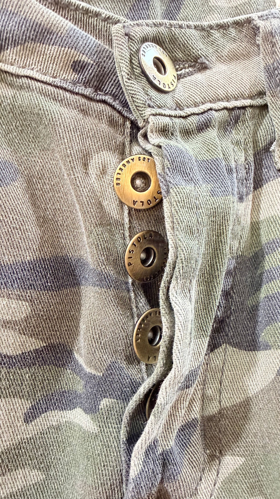 Thumbnail: Vintage Pistola Camo Mini Denim Skirt- 27