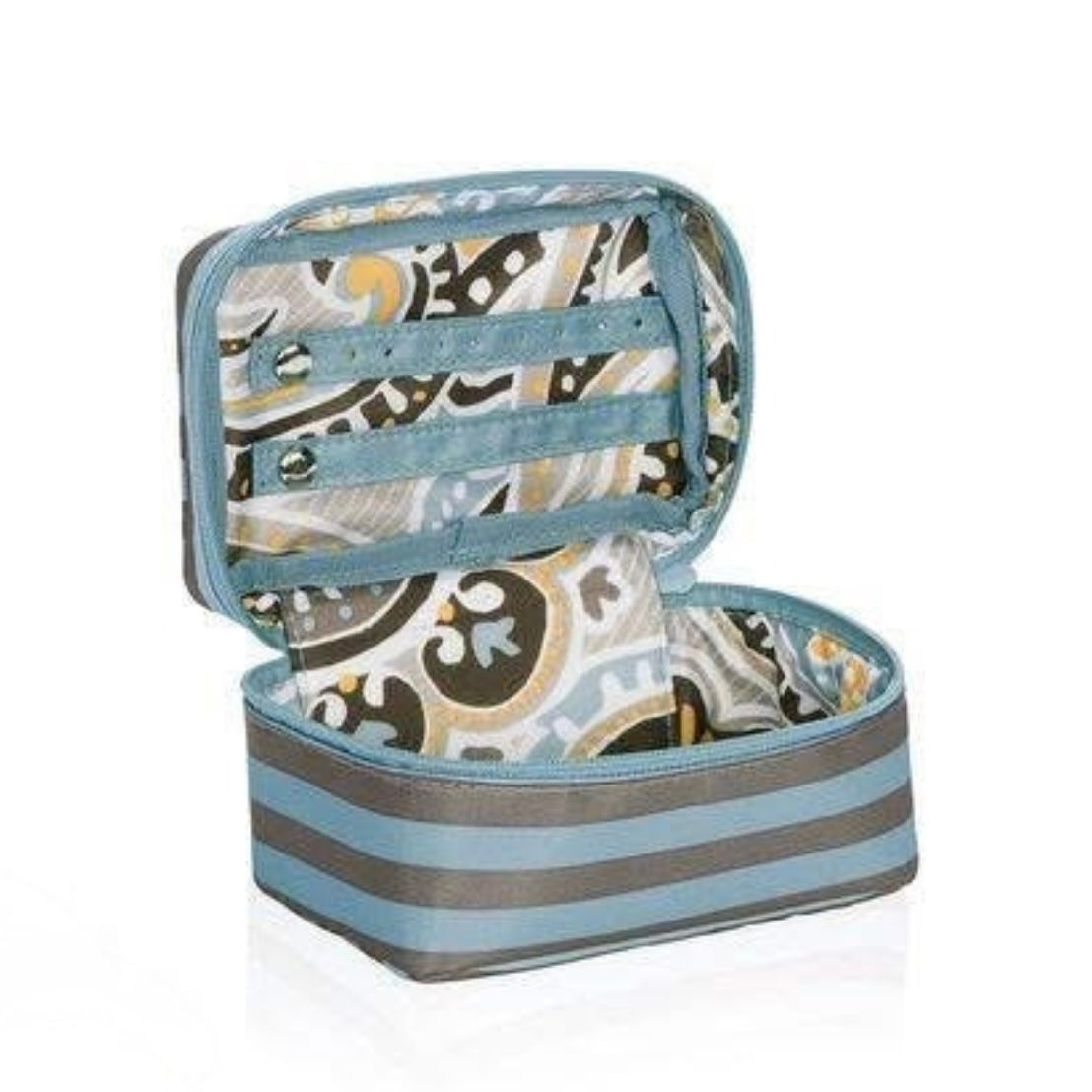 Thirty One Blue Stripe Travel Mini Jewelry Bag