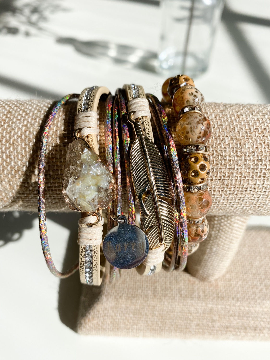 Leather Wrap Band | Brown Bracelet Set