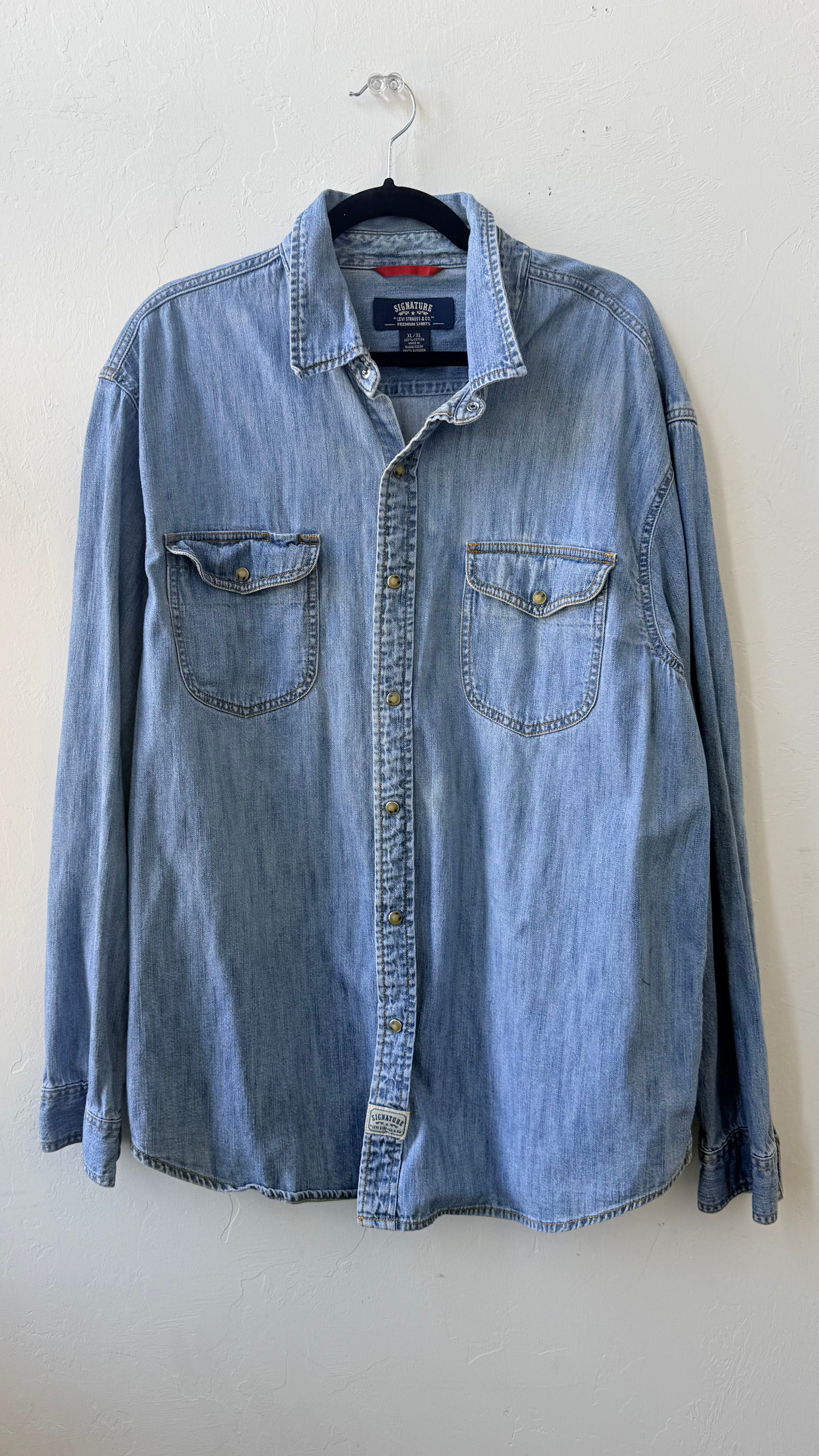 Levi’s Strauss & Co Metal Button Down Jean Shirt- XL