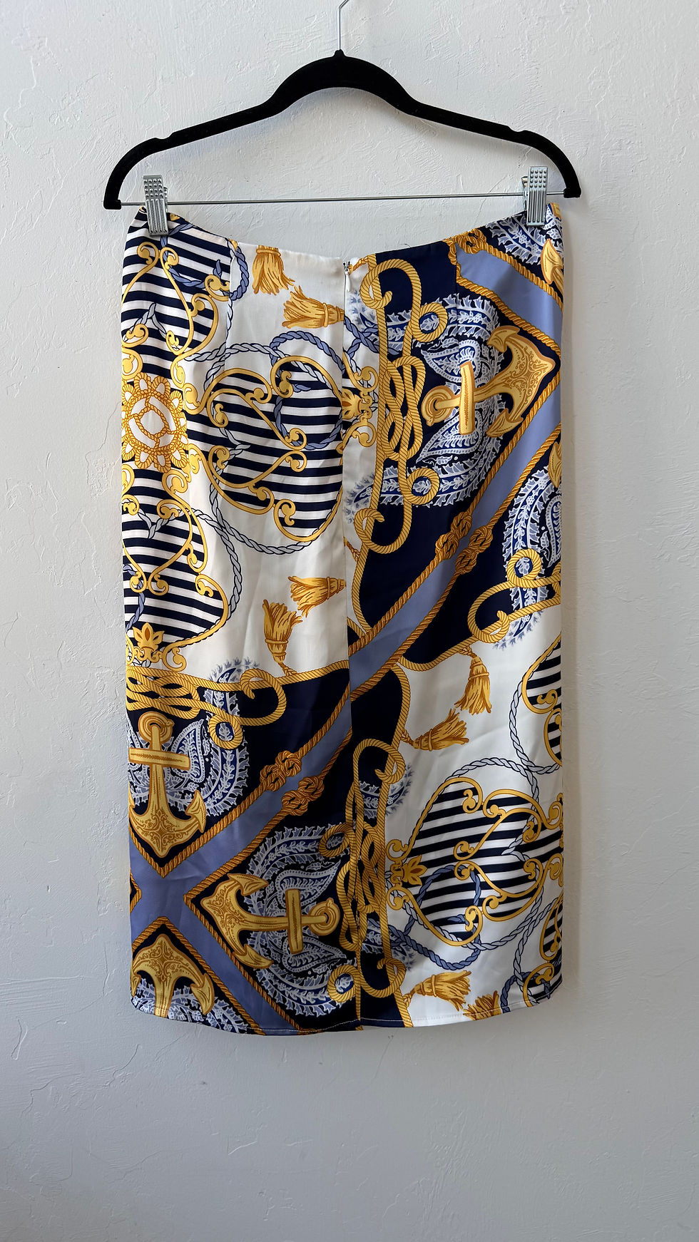 Thumbnail: Vintage Y2K Cache RARE FIND Satin Faux-Wrap Midi Skirt - S