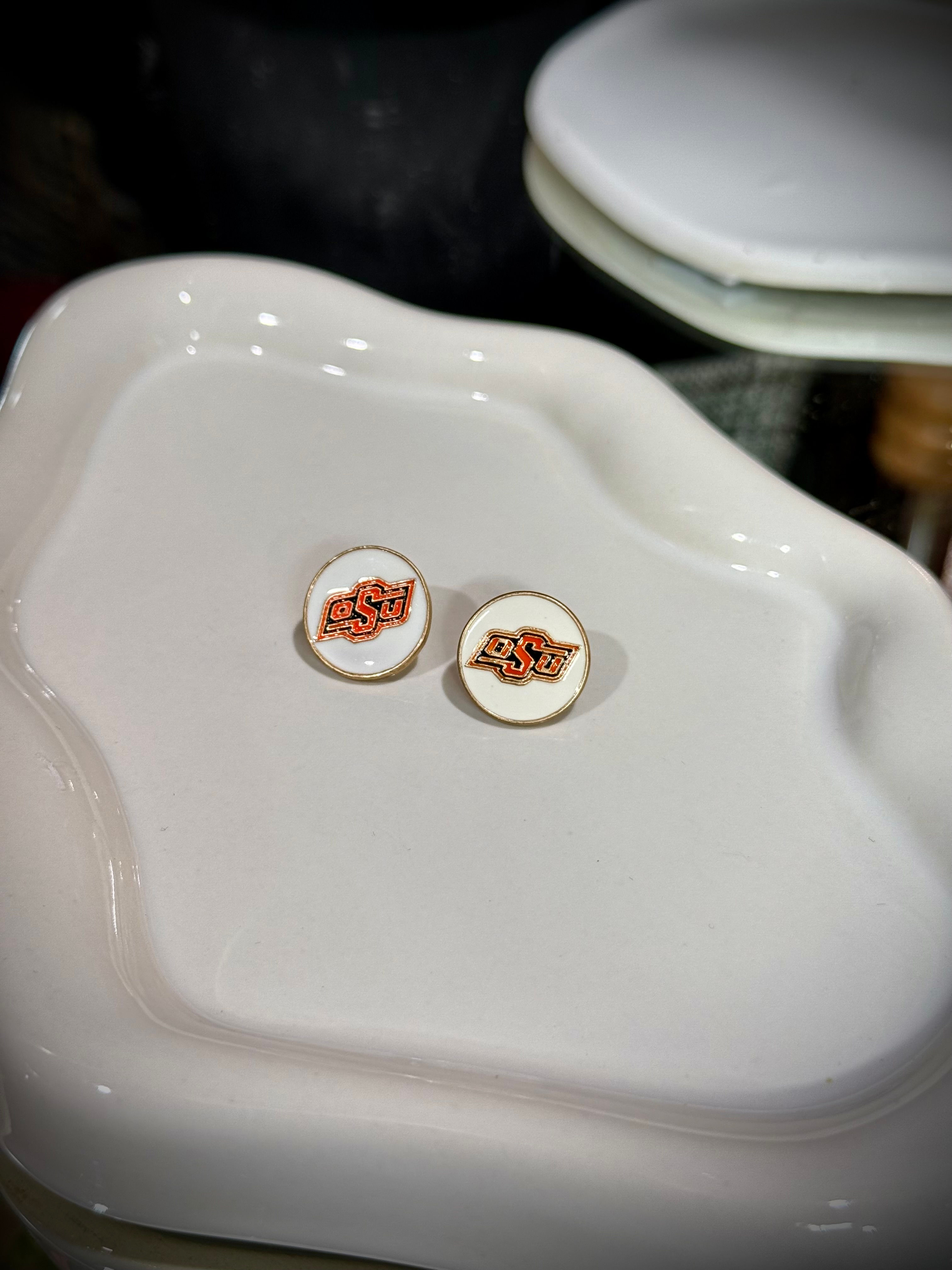 OSU Minimal Circle | 24KT Gold Plated Disk Stud Earrings