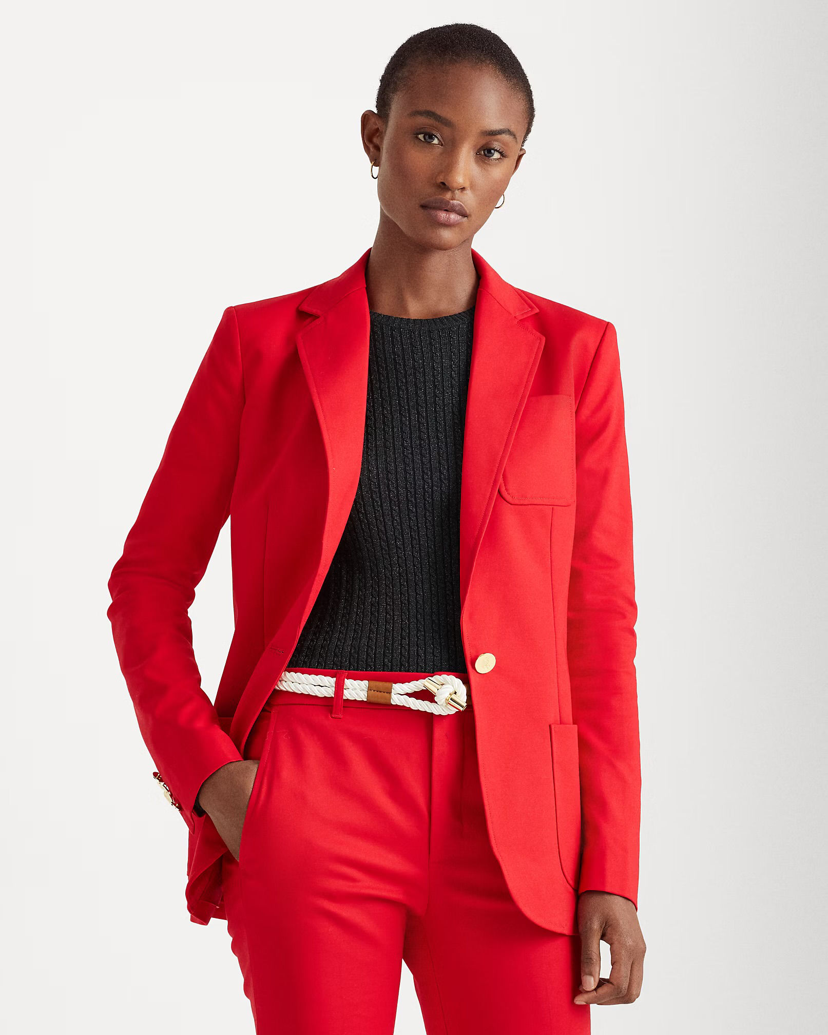 Lauren Ralph Lauren Linen Blend Blazer in Red- 6