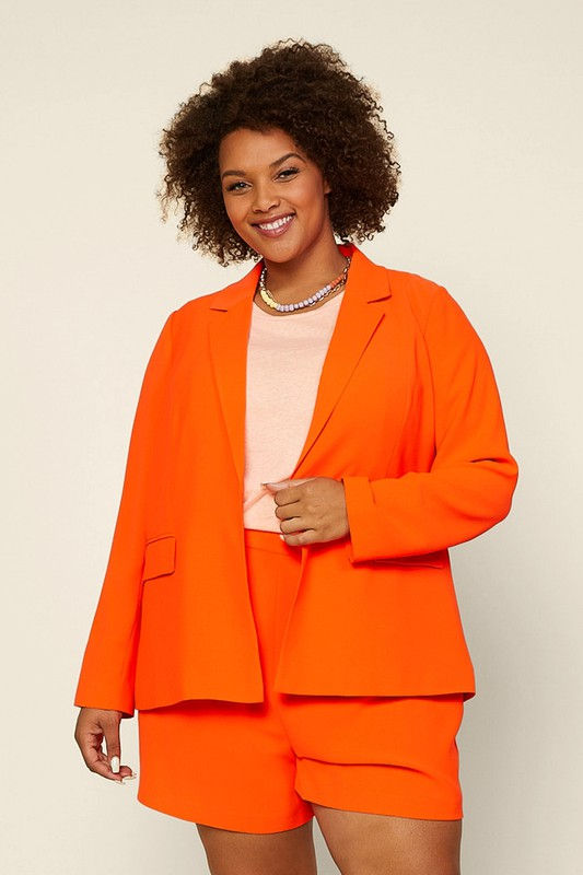 Miniature : The Vibe | Neon Orange Long Sleeve Blazer