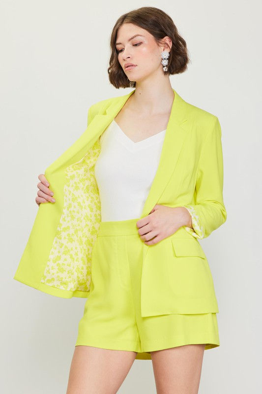 Thumbnail: The Vibe | Lime Yellow Long Sleeve Blazer