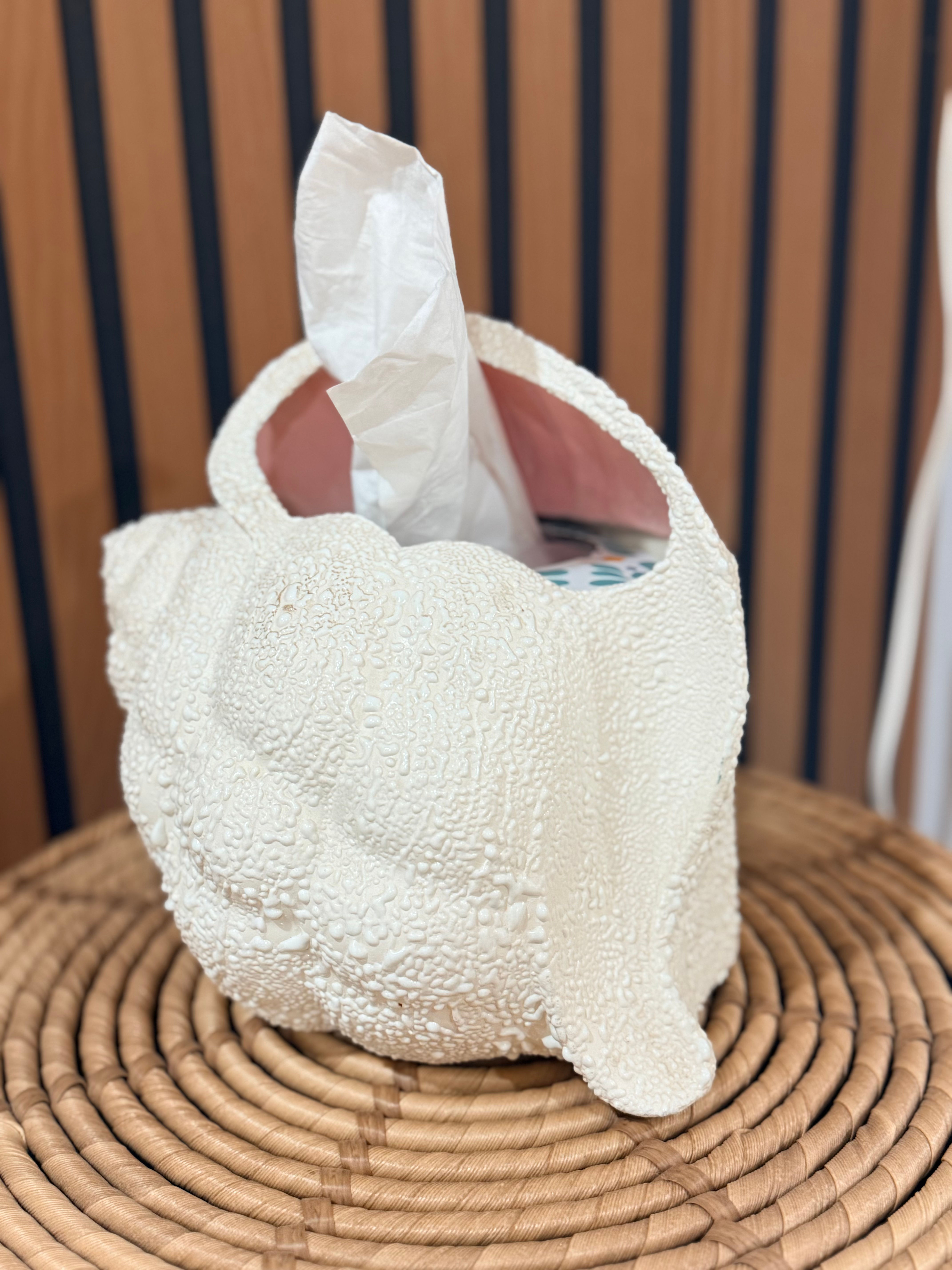 Conch Seashell RARE Ceramic Shell Tissue Box Cover