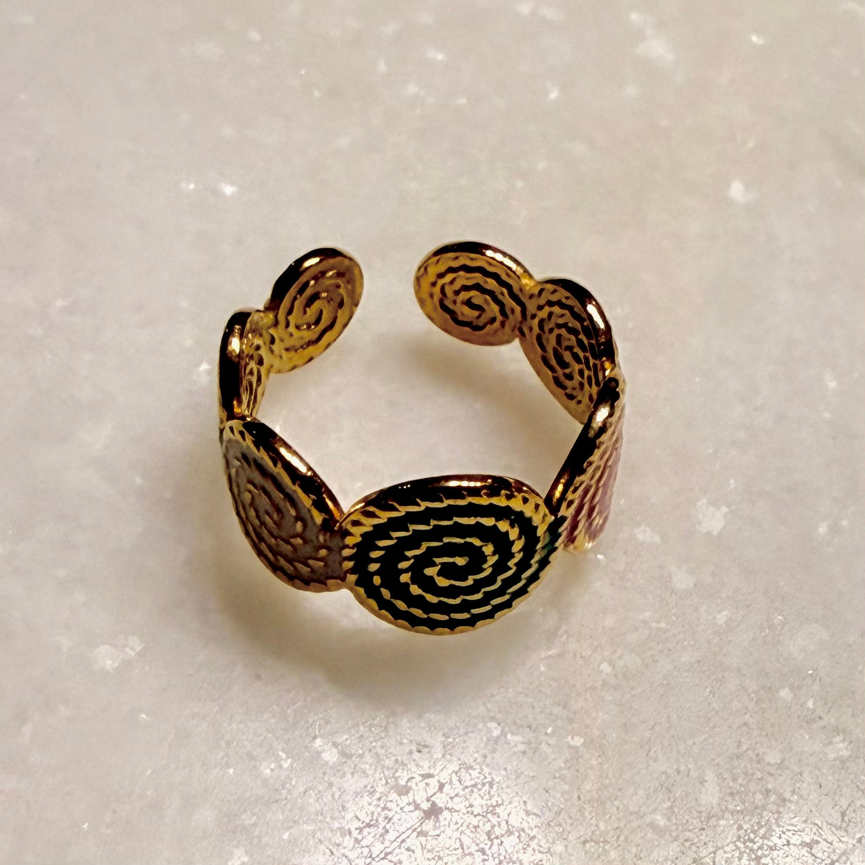 Multi Spiral | Stainless Steel Gold Ring