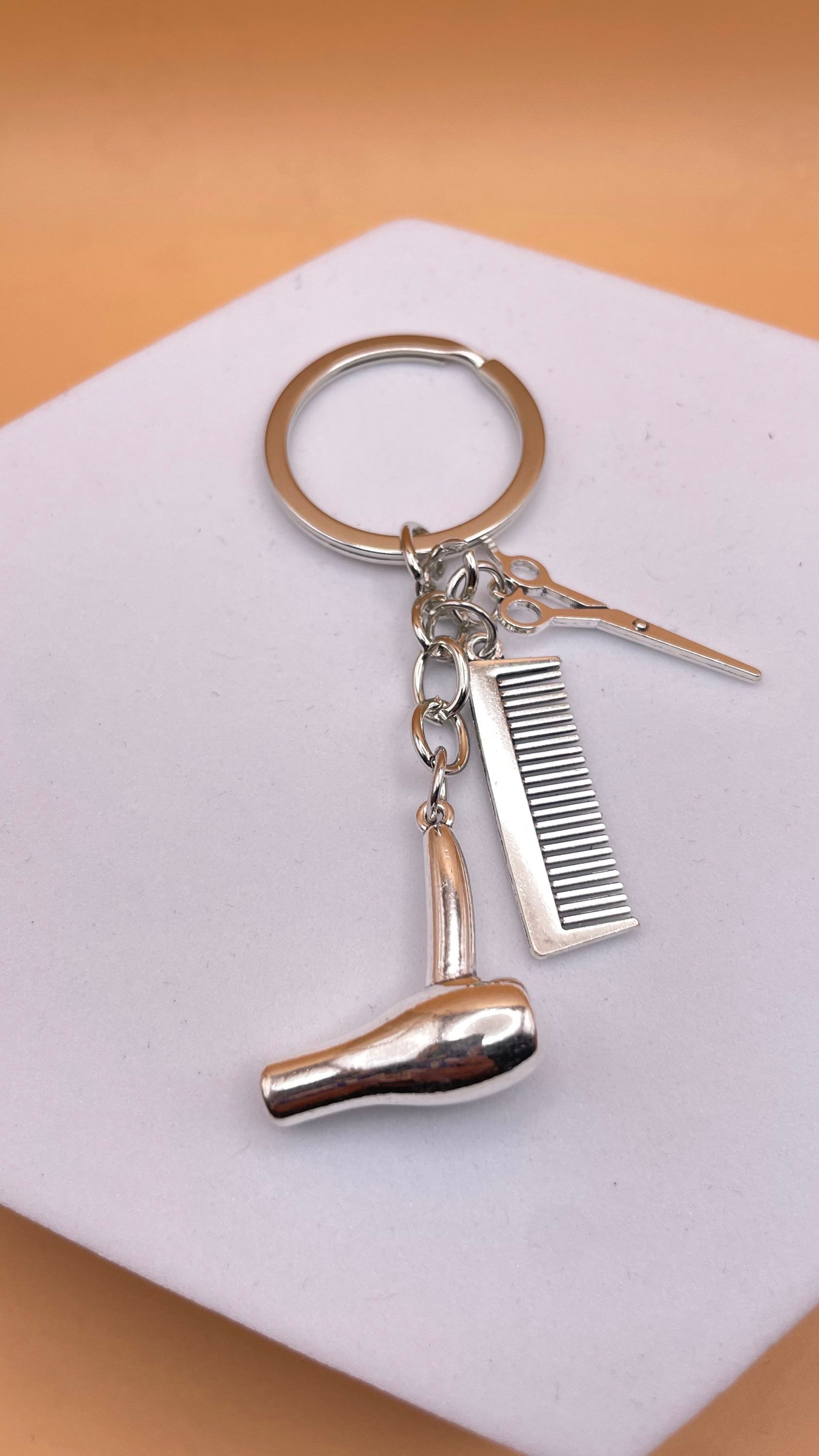 Hair Stylist Metal Key Chain