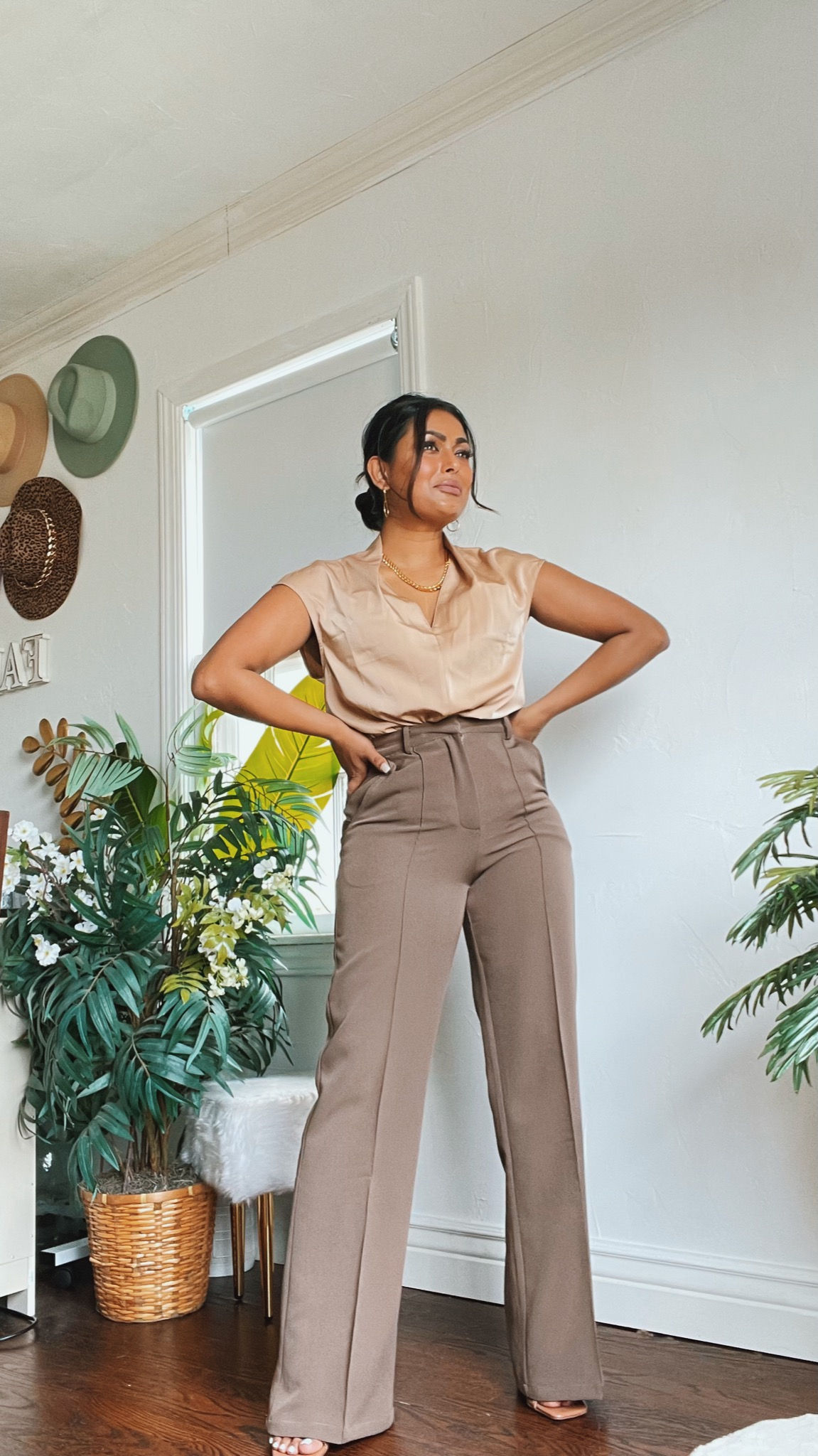 Keep It Neutral | Beige Short Sleeve Blouse