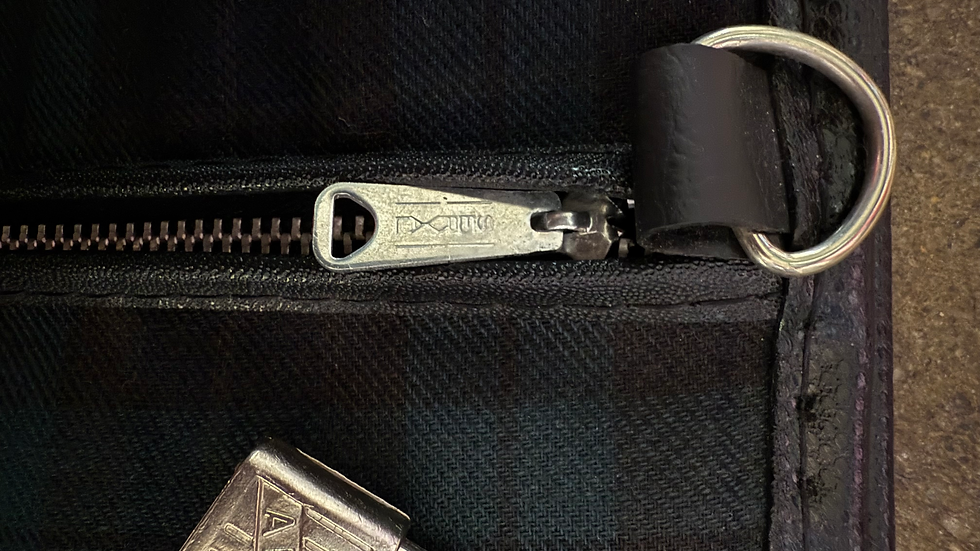 Miniaturbild: Vintage Mid-Century Blue/Green Plaid Garment Bag