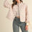 Miniatura: So Cute | Bow Detail Pink Floral Quilted Jacket