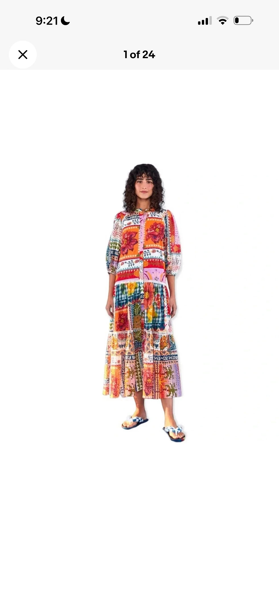 Miniatura: Farm Rio Summer Stitches Eyelet Midi Dress- S