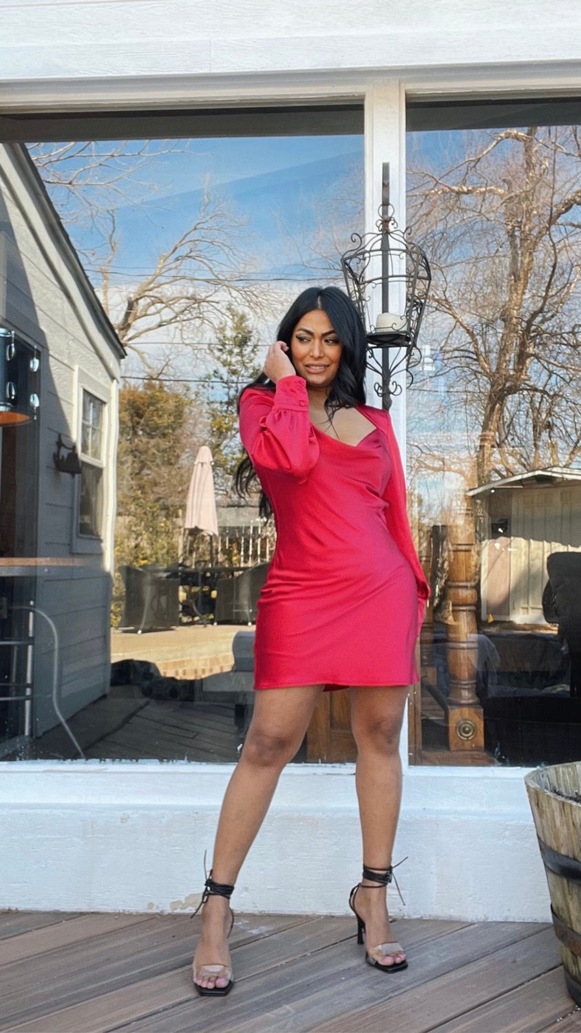Miniatura: Glamorous Night  | Long Sleeve Red Dress