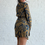 Miniature : Always A Vibe | Dk Teal Multi Mini Wrap Dress