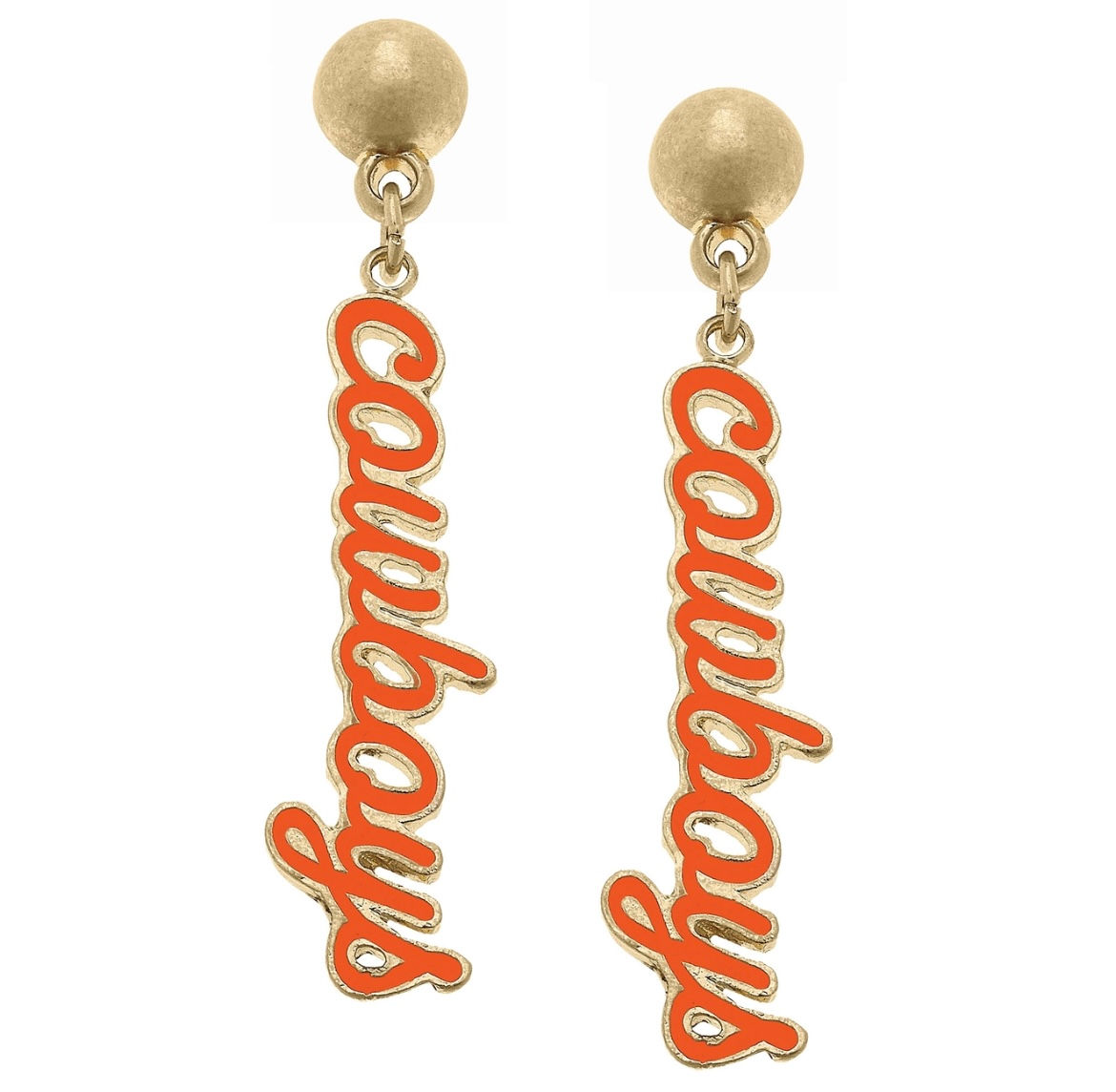 Cowboys Script | 24KT Gold Plated Earrings