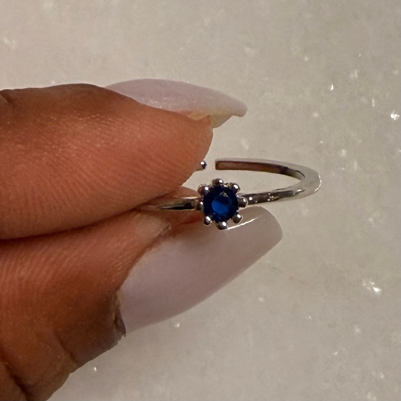 Minimal Stone Vinegar Style Adjustable Ring