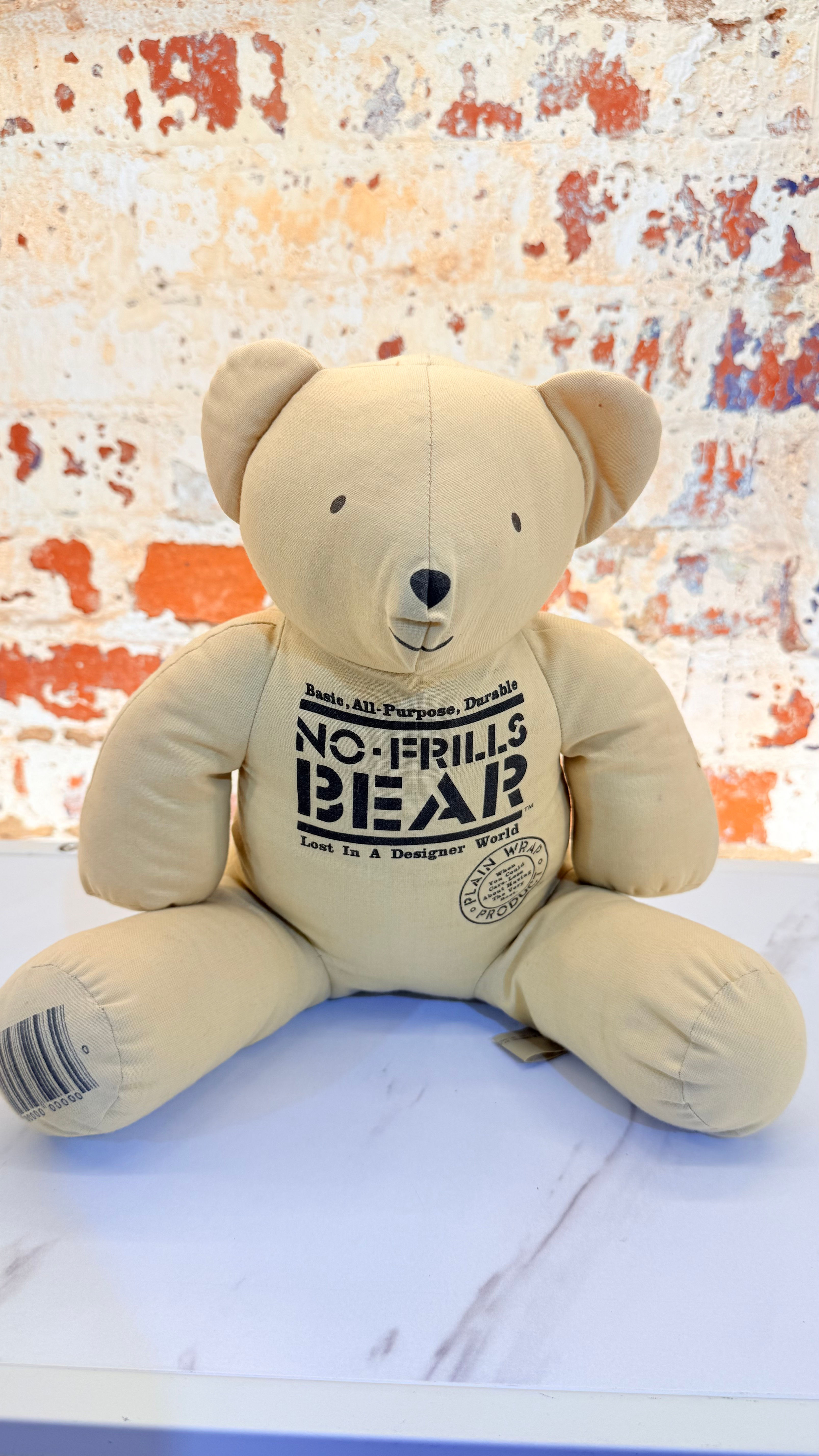 Vintage 1985 Dakin "No Frills Bear" Beige 10” Plush