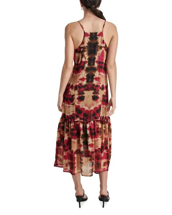 Thumbnail: DKNY Printed Crinkle Midi Dress Retails:$139- M