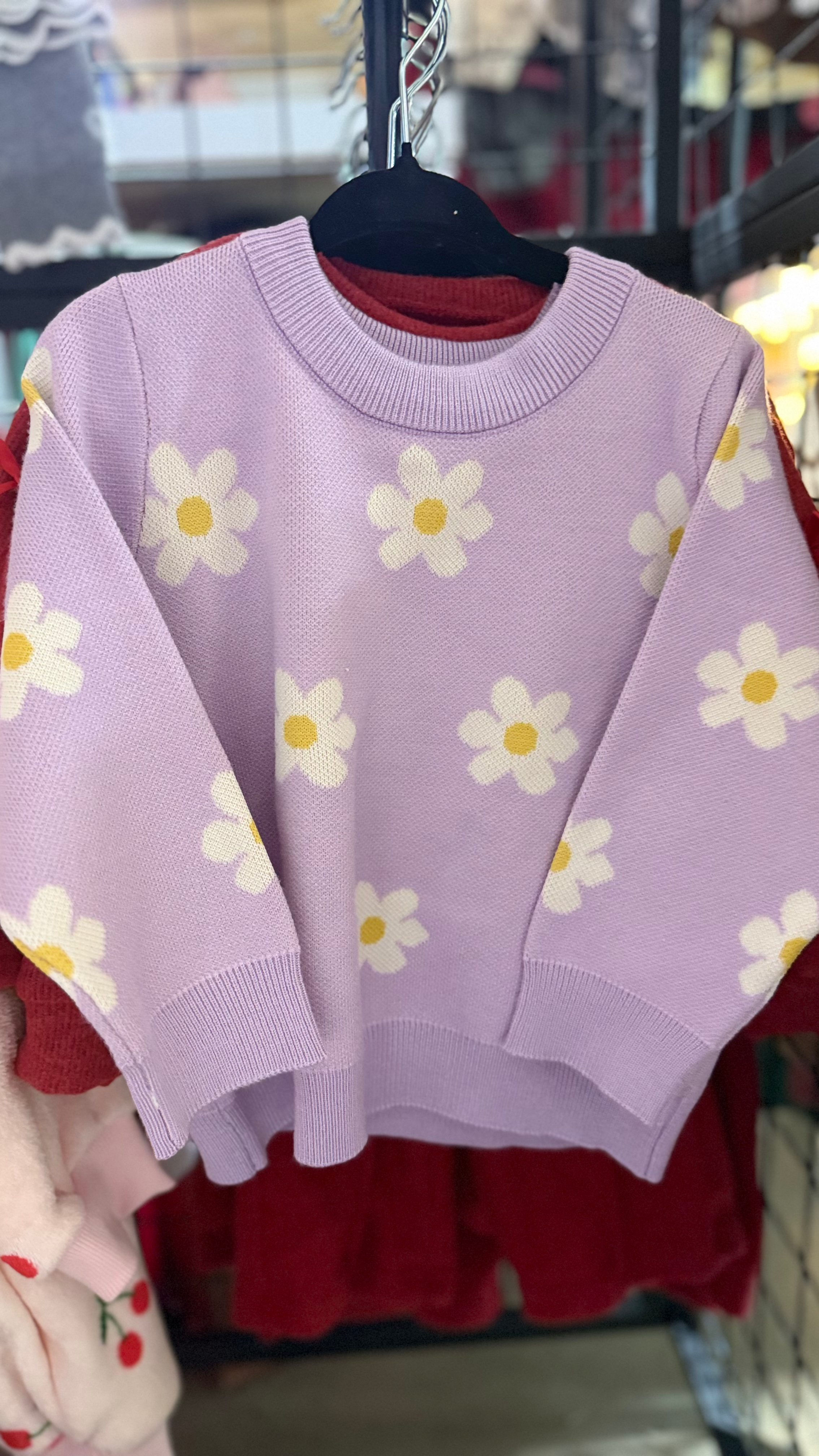 Kids Lavender Daisy Sweater