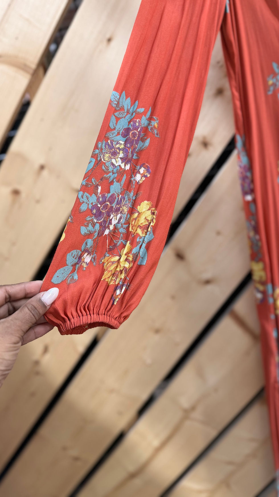 Прев'ю: RARE FIND** Free People Coral Orange Multi Maxi Dress- S