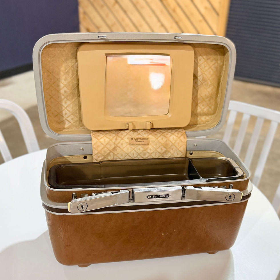 Thumbnail: Vintage Samsonite Brown Makeup Case/ Carry-On Luggage With Tray