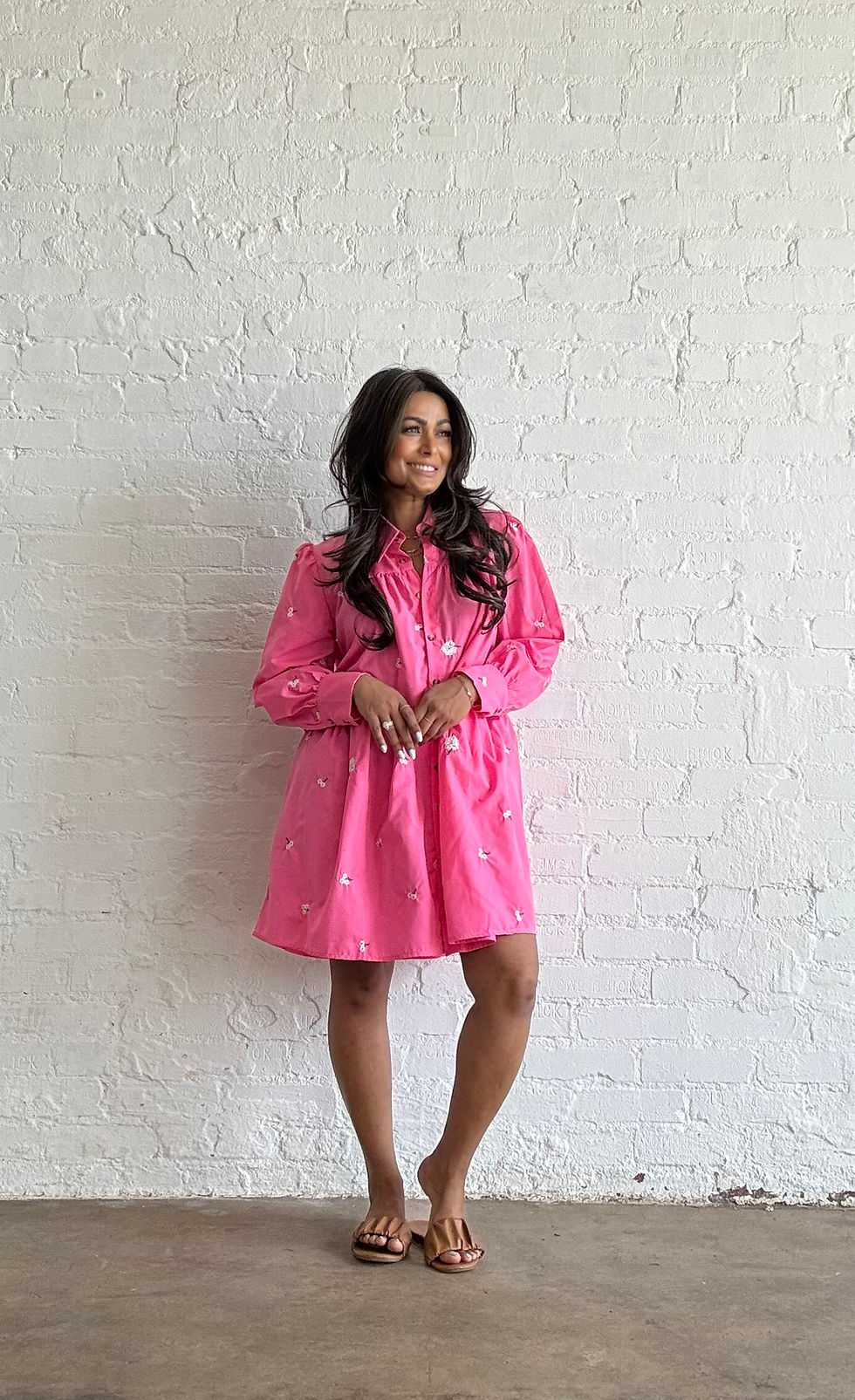 Miniatura: Barbie Darling | Hot Pink Floral Embroidery Cotton Dress