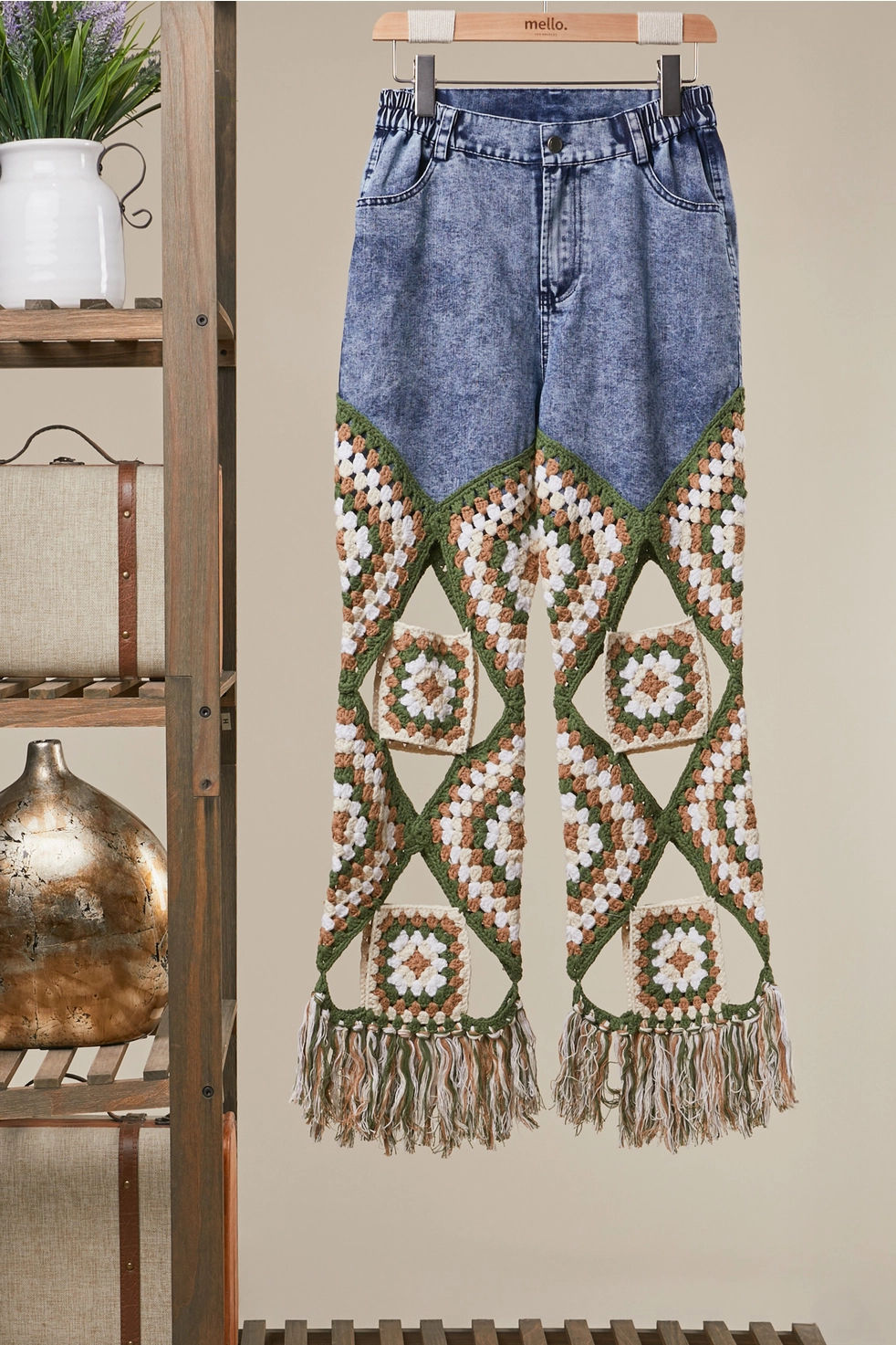 Crochet Love | Boho Crochet Denim Pants