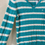 Thumbnail: Vtg Ralph Lauren Teal Striped Cotton Cable Knit