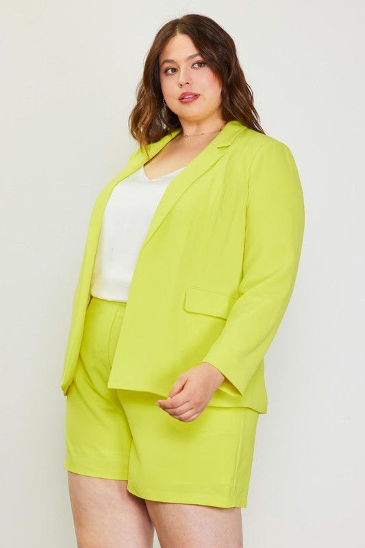 Thumbnail: The Vibe | Lime Yellow Long Sleeve Blazer