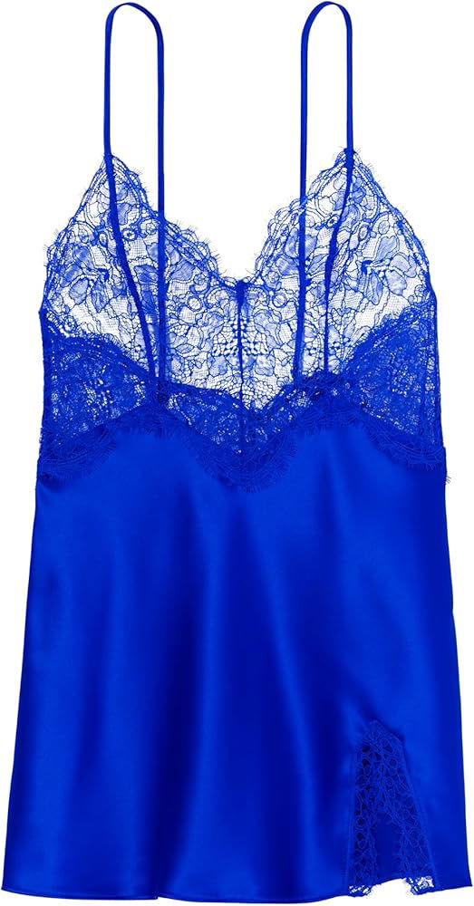 Thumbnail: Victoria's Secret Blue Lace Top Satin Slip - S